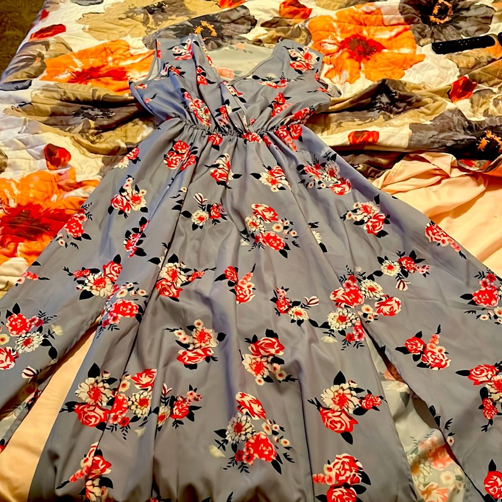 Beautiful soft summer dress, sexy slits on both front and back of dress,